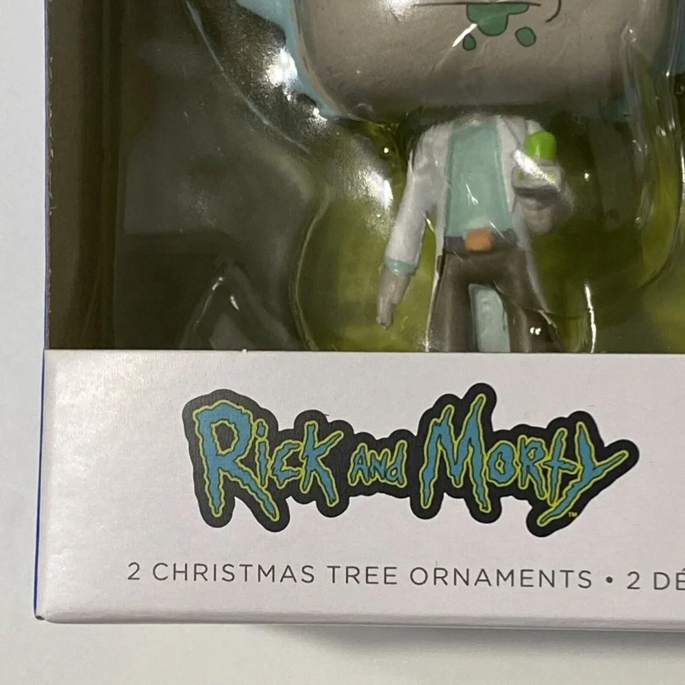 2022 Hallmark Funko Pop! Rick and Morty Rick & Snowball Ornament Set of 2 NEW - Picture 6 of 8